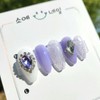 Berry Perry Twinkle Handmade Nail Tip - Petit Coffin /