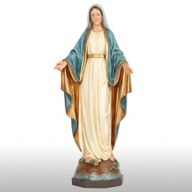 BC Catholic Our Lady of Grace Statue, Virgin Mary Figure for Altar, Religious Gfit to Mom, Catholic Statue Home Decor, 10.8 inch H, Hand Painted by Buildclassic (Elegant)