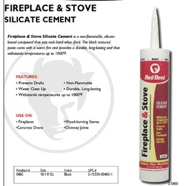 Red Devil 0466 Fireplace & Stove Repair Sealant, 1-Pack, Black
