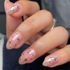 24PCS Gold Star & Moon Almond False Nails - Eco