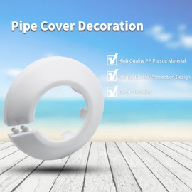 MroMax Fit 1.26" Outer Diameter Flange Water Pipe Cover Decoration White Pipe Cover Radiator PP Plastic 32mm Escutcheon Collar for Wall Pipe Tube Decoration 1Pc
