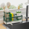 Cisily Dark Green Sponge Holder for Kitchen Sink, Sink Caddy