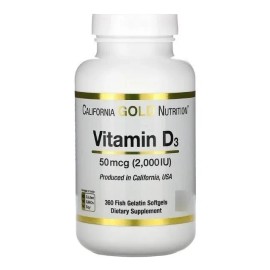 Vitamina D3, 2000 UI, 50 mcg, 360 cápsulas blandas importadas