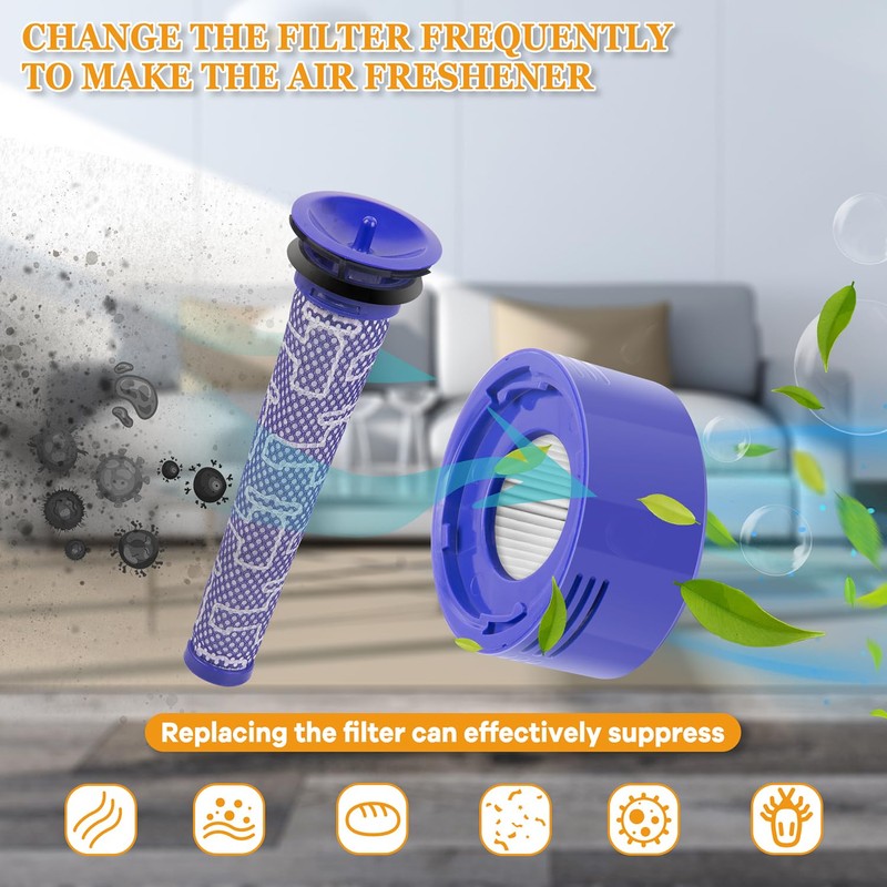 2 HEPA Post Filters and 2 Pre Filters Replacement Compatible
