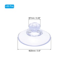 PATIKIL Suction Cups 20mm/0.8 Inch, 50 Pack PVC Sucker Pads Without Hooks for Home Kitchen Bathroom Organization Decoration Hanging Items, Clear