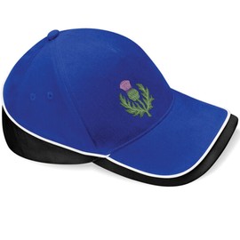 Purple Print House Embroidered Scottish Thistle Cap Retro Scotland Rugby Supporters Hat, One Size, Navy