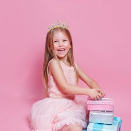 Lovelyshop Purple Gems Rhinestone Gold Tiara for Little Kid Big Kid Prom Birthday Prinecess Crown