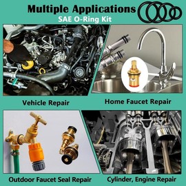 32 Size SAE O Ring Assortment Kit 1086 counts Standard Buna-N Rubber O'ring Set with 4 Pick & Hook for Automotive Hydraulic Faucet Plumbing Sealing Repair ID:1/8-2 Inch