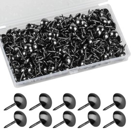 Pack of 320 Upholstery Nails, Upholstery Tacks, Furniture Nails Vintage for Armchair, Furniture, Bed, Decor Nails - 11 x 17 mm (Black)