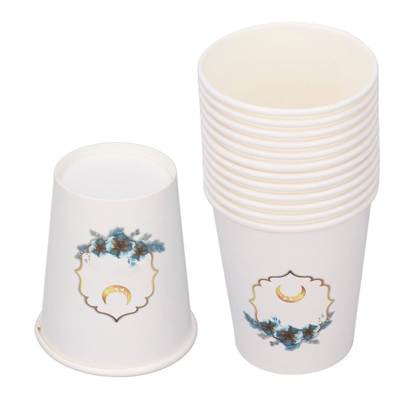 48Pcs Eid Mubarak Paper Cups Eid Mubarak Style Disposable Sturdy