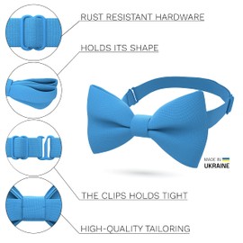 Bow Tie House Boys Bow Ties for Men Cute Blue Bowtie for Youth Expands Our Color Line - Sky Light Deep Navy Blue Bowties Men's and Electric Royal Blue Costume BowTies - shop (Medium, Deep Blue)