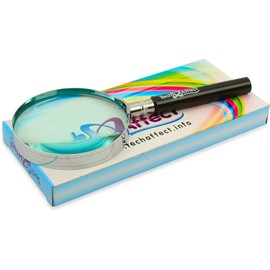 Magnifying Glass for Reading - Handheld Magnifier with Real Glass Lens and Strong Magnification for High Clarity - Ideal Reading Aid 75mm Diameter