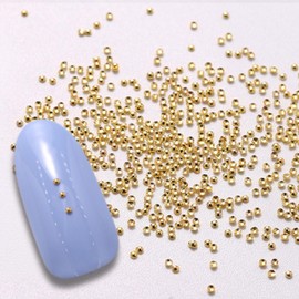 trekko Nail Parts, Bullion, Hemisphere, 0.03 inch (0.8 mm), Tiny Half Brion (Gold)