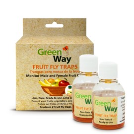 Greenway Traps Fruit Fly Trap, Indoor and Kitchen, Reduces Fruit Fly Infestations, Non-Toxic, Long-Lasting, 1 Pack (Includes 2 Traps)