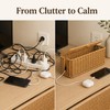 Handmade Rattan Cable Management Box for Cord Organization - Decorative