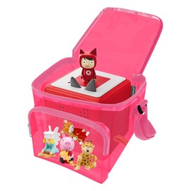 Annmore Carrying Case for Tonies Figures and Box, Clear Bag compatiable with Toniebox, Car Organizer for Tonie Characters, Pink