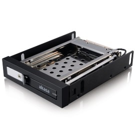 Akasa Lokstor M25 | Single 2.5 Inch SATA SSD/HDD | Mobile Rack | 3.5-Inch PC Bay | Black | Security Lock | Tool-Free | AK-IEN-08