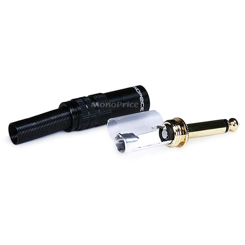Monoprice 1/4 Inch (6.35mm) TS Mono Plug - Black Shell