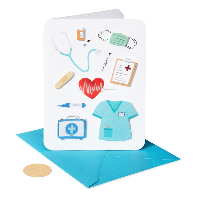 Papyrus Blank Appreciation Card (Doctor, Nurse, Medical Icons)