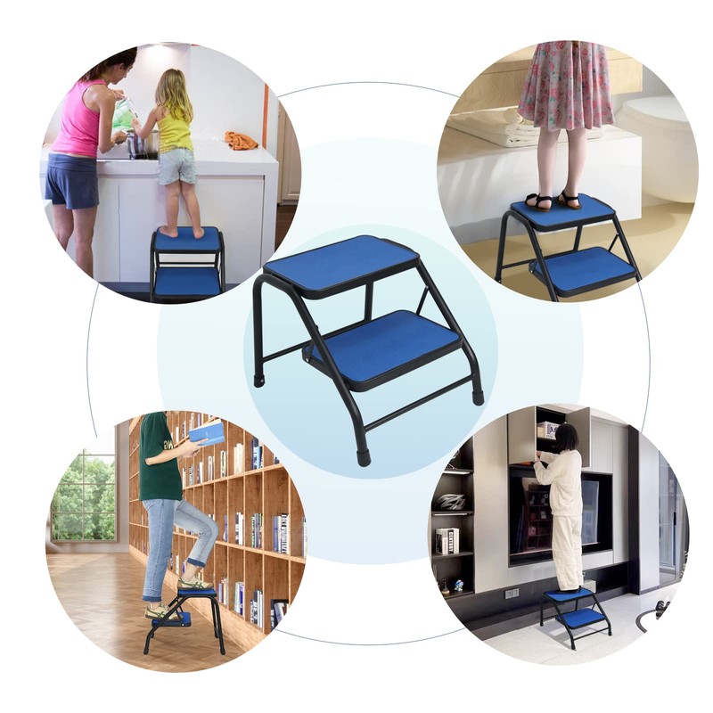 Duwee 2 Step Ladder,Step Stool with Wide Anti-Slip Pedal,Heavy Duty