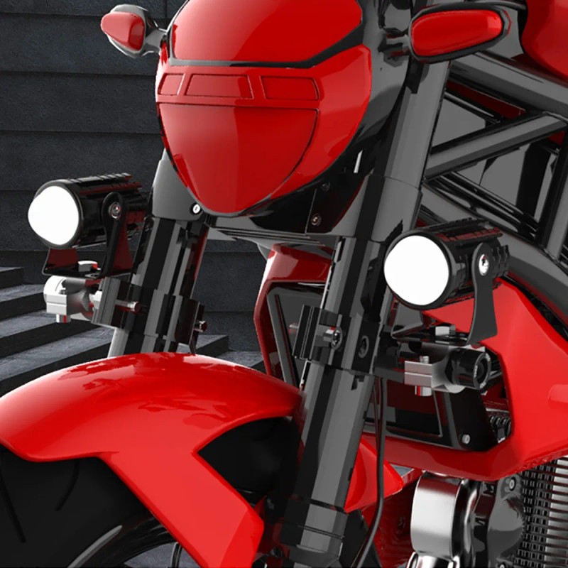 2 Par Faros Luces Led Para Motos Auto Doble Color