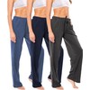 Sexy Basics Women's 3 Pack Soft Flex-Cotton Knit Pajama Pants/Lounge