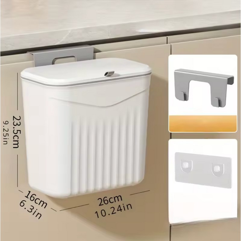 Wall Mounted Trash Bin Space Saving Hanging Garbage Can for