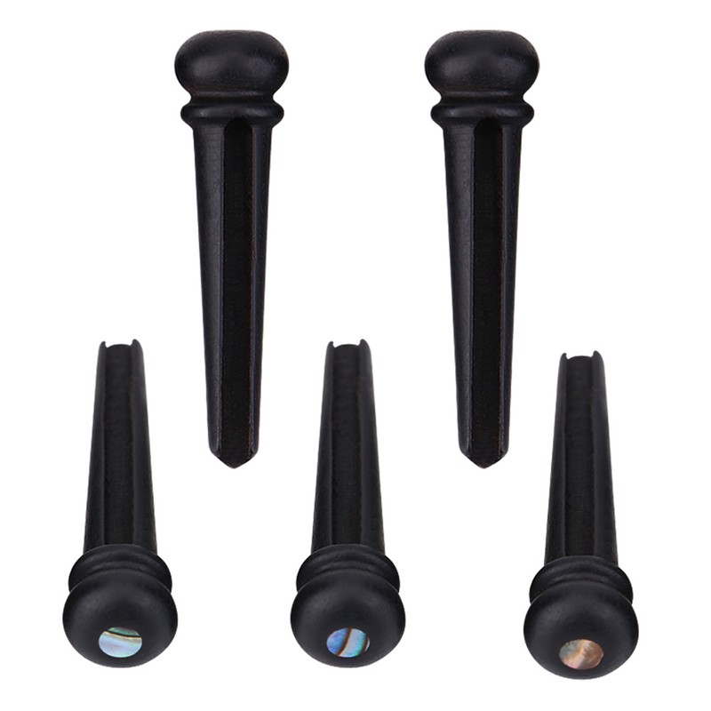 6Pcs Ebony Bridge Pins With Abalone Shell for Acoustic Folk