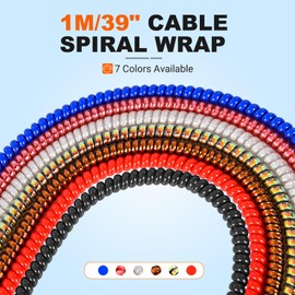 ADDMOTOR Cable Spiral Wrap 1M Length Cable Management Solution to Organize Cords Brown 2pcs