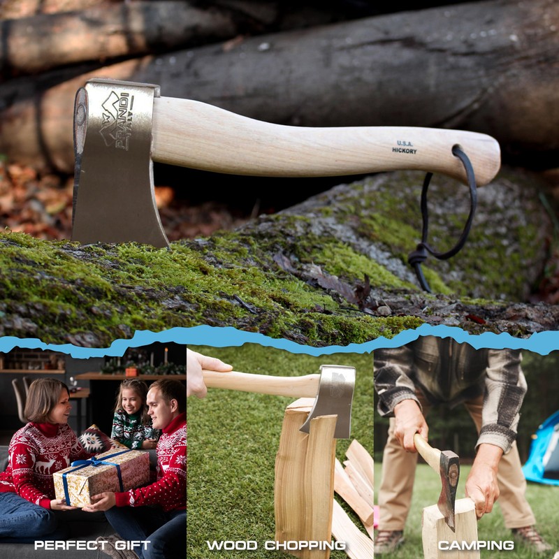 Prandi Axes Yankee C45 Forged Carbon Steel Hatchet - Hickory