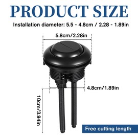 48mm Toilet Button Pusher, Toilet Push Button, Dual Flush Adjustable Replacement, Compatible with American Standard Toto Glacier Bay