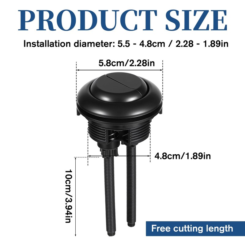 48mm Toilet Button Pusher, Toilet Push Button, Dual Flush Adjustable