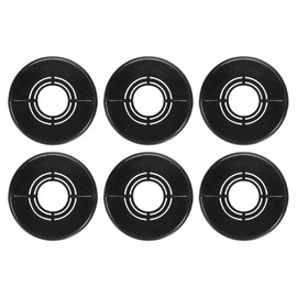 sourcing map 6pcs Wall Split Flange 0.98" (25mm) Plastic Round Adjustable Split Flange Pipe Cover Clip-on Escutcheon Collar Under Sink Pipe Radiator for Bathroom Kitchen Toilet, Black