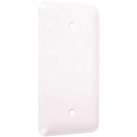 TayMac WRW-B 1-Gang White Smooth Metal Princess Blank Wall Plate WRW-B, Outlet Cover Wall Plate with Screws, Electrical Outlet Cover Plate for 1 Device