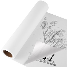 19 m x 30 cm Tracing Paper Roll, 26 g/m² Sketch Roll Tissue Paper Sewing Pattern Paper Tracing Paper Roll Architect Paper White for Drawing Sketching Packaging