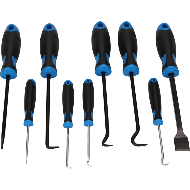 BRILLIANT TOOLS BT542010 Scraper Hook Tool Set, 9-Piece [Powered by