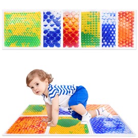 XIRDQYM Sensory Floor Pads- Sensory Squares Liquid- 3-12-Liquid Sensory Tiles Little Age Sensory Floor Tiles Pack of 6