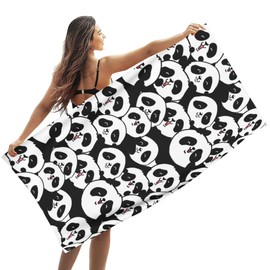 Panda Beach Towel Quick Drying Bath Towel Ultra Absorbent Super Soft Beach Blanket Pool Travel Swimming Shower Towel Beach Towel for Children Oversized Bath Towel for Bath, Beach, Pool 75 x 150 cm