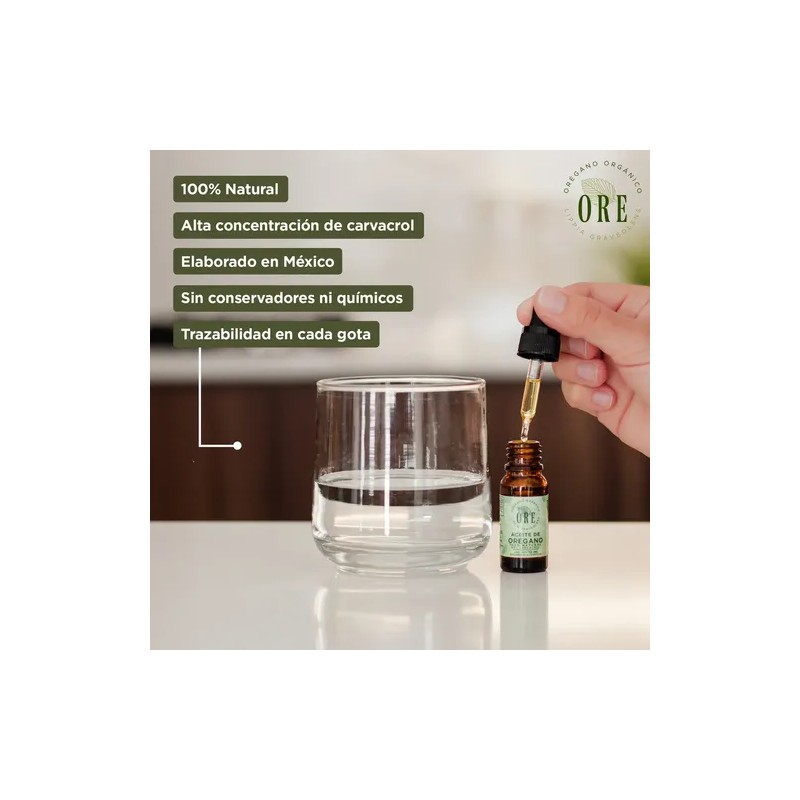 Ore, Aceite De Orégano 10 Ml Gotero Portátil