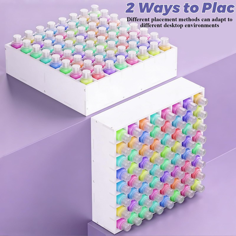 LOLYSIC 2 Pack 64 Grids Craft Paint Storage Organizer -