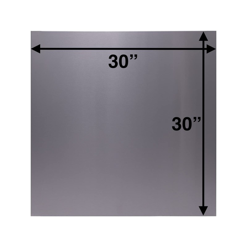 Stainless Steel Backsplash, 30" X 30" with Hemmed Edges