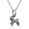 Sterling Silver Tiny Pug Dog 3D Charm Necklace, 18"
