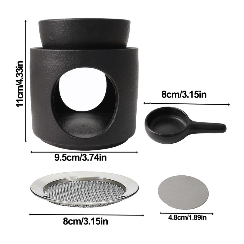 2 in 1 Ceramic Oil Burner with Sieve and Dish