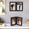 Rairsky Double Picture Frame 4x6, Hinged Folding Picture Frame, Holds