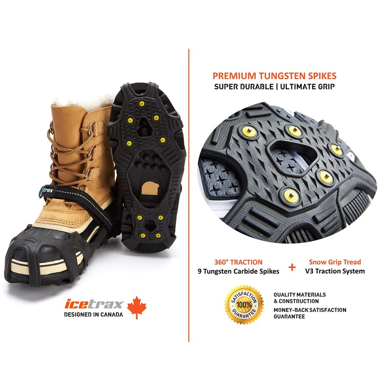 ICETRAX V3 Tungsten Ice Cleats with Straps Combo Pack, Winter