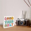 Pine Wood Block Sign, Good Vibes Only, Rustic Wooden Plaque