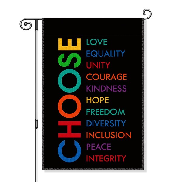 Gkodw Choose Love Equality Garden Flag, Funny Social Justice Yard