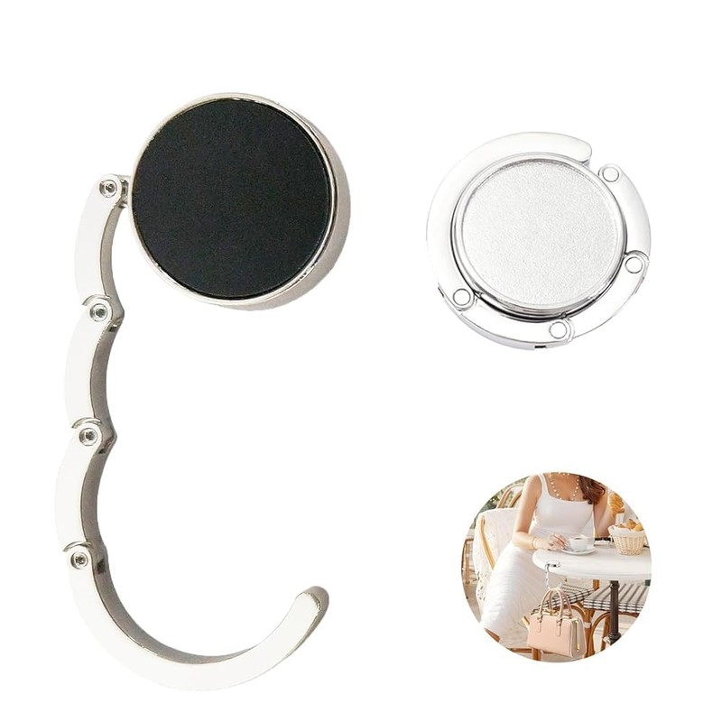2PCS Handbag Hook for Table, Foldable Round Purse Hook Portable