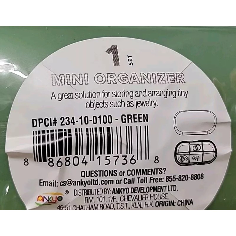 None 2x Green Bead Organizer Container for Earrings Mini Jewelry