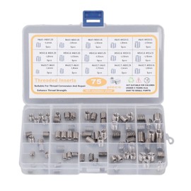 75Pcs Stainless Steel Threaded Inserts Nuts Assortment Tool Kit for Thread Repair